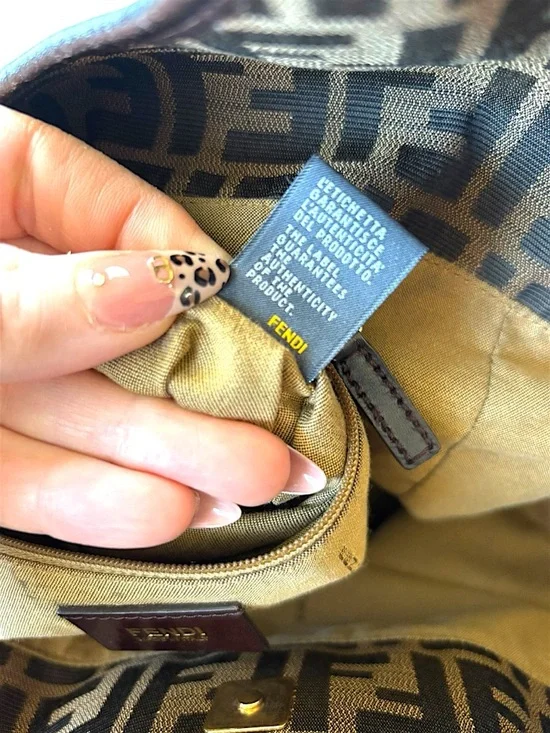 FENDI Zucca Chef Shoulder Bag Brown FF Monogram Hobo & Matching Wallet w/COA - Picture 9 of 13